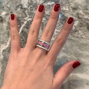 Lia Sophia Pink & White Ring